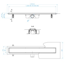 Odpływ liniowy ST Duo – stal szczotkowana / pod płytkę